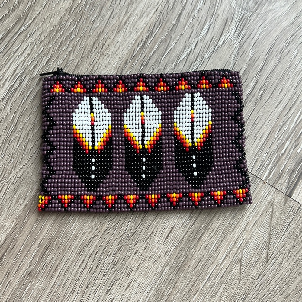 Hand beaded western coin purse